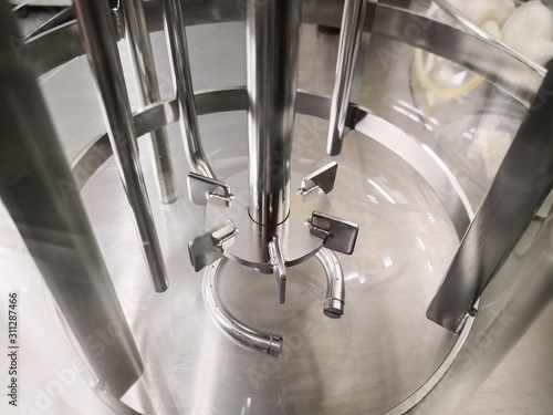 Metal stirring part inside a small laboratory scale reactor for scientific, industrial and biotechnological research