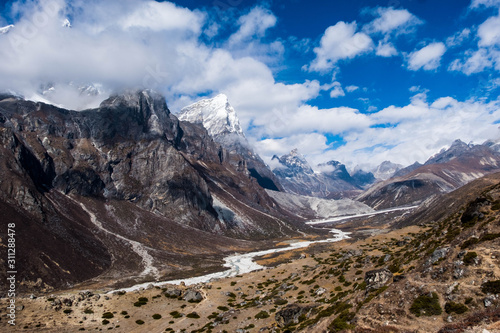 Himalayas landscape view with blue sky. Sagarmatha national park, Everest area, Nepal © Lakkana
