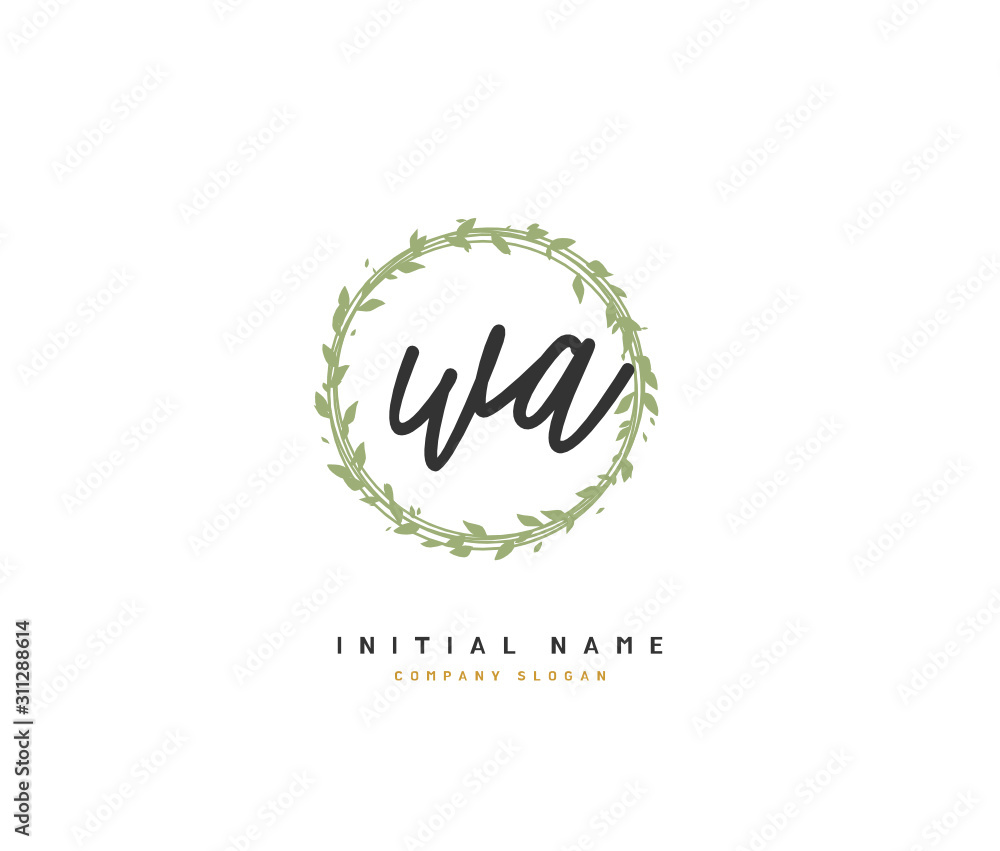 W A WA Beauty vector initial logo, handwriting logo of initial signature, wedding, fashion, jewerly, boutique, floral and botanical with creative template for any company or business. W A WA Beauty vector initial logo, handwriting logo of initial signature, wedding, fashion, jewerly, boutique, floral and botanical with creative template for any company or business.