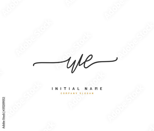 W E WE Beauty vector initial logo, handwriting logo of initial signature, wedding, fashion, jewerly, boutique, floral and botanical with creative template for any company or business.