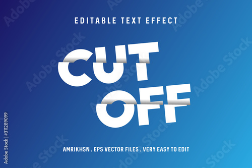 Cut off text effect, editable text