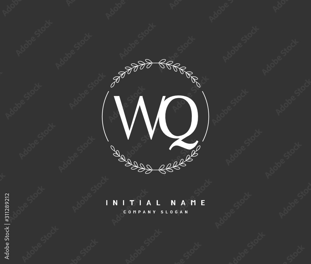 W Q WQ Beauty vector initial logo, handwriting logo of initial signature, wedding, fashion, jewerly, boutique, floral and botanical with creative template for any company or business. W Q WQ Beauty vector initial logo, handwriting logo of initial signature, wedding, fashion, jewerly, boutique, floral and botanical with creative template for any company or business.