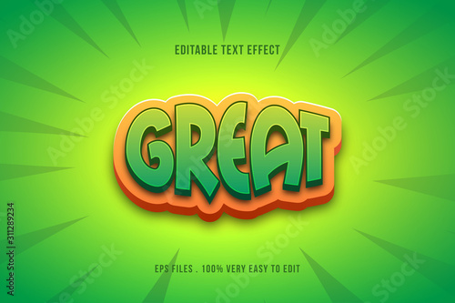 Great cartoon text effect, editable text