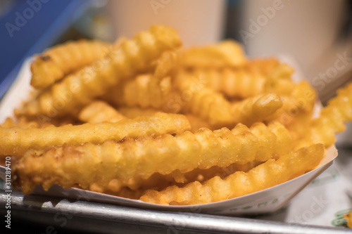 Wallpaper Mural Macro shot of Screw shaped french fries toasted evenly and crunchy Torontodigital.ca