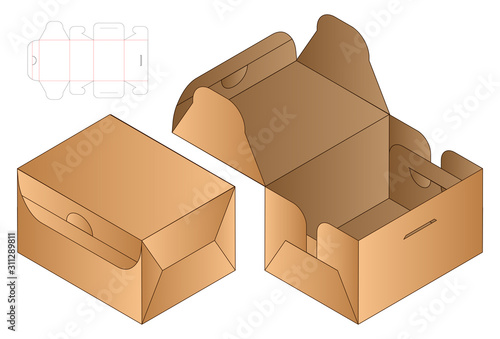 Box packaging die cut template design. 3d mock-up