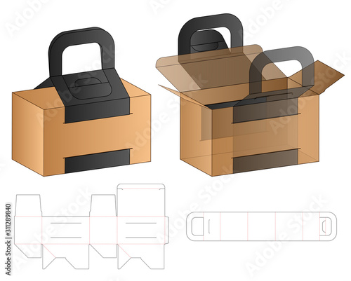 Box packaging die cut template design. 3d mock-up