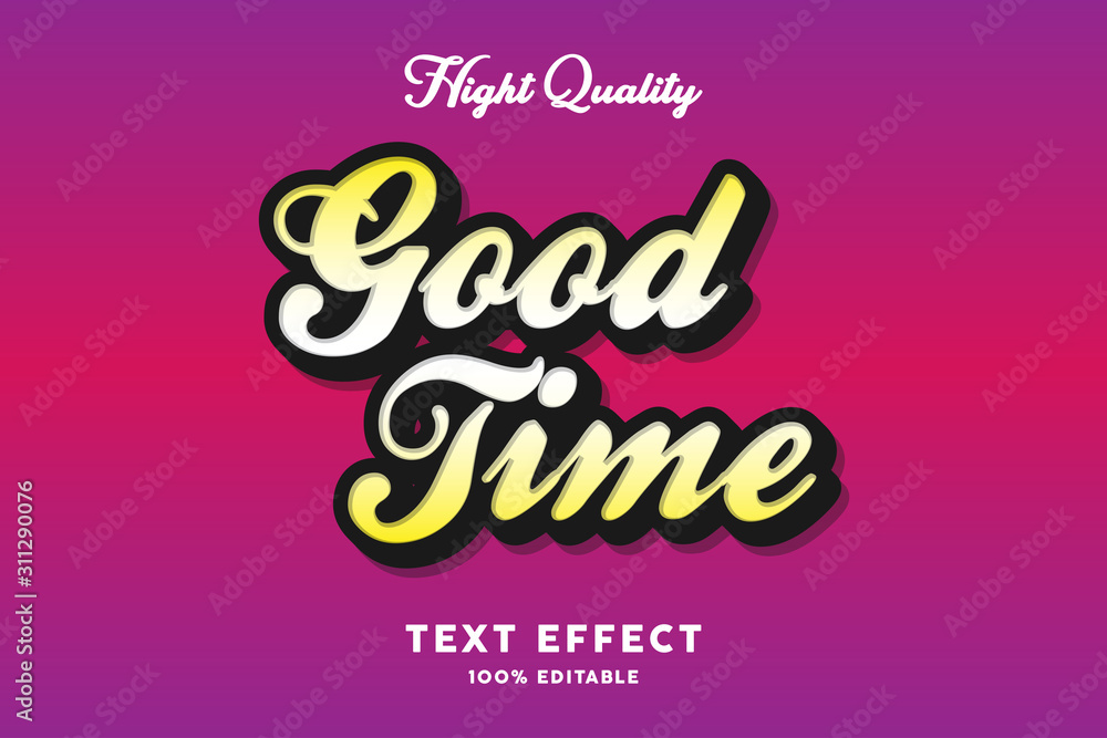 Good time - text effect, editable text