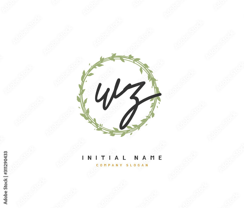 W Z WZ Beauty vector initial logo, handwriting logo of initial signature, wedding, fashion, jewerly, boutique, floral and botanical with creative template for any company or business. W Z WZ Beauty vector initial logo, handwriting logo of initial signature, wedding, fashion, jewerly, boutique, floral and botanical with creative template for any company or business.