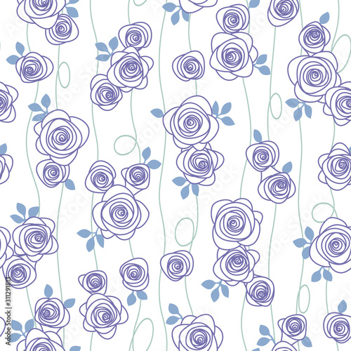Seamless pattern material of an abstract rose