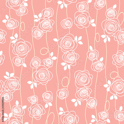 Seamless pattern material of an abstract rose