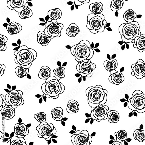 Seamless pattern material of an abstract rose