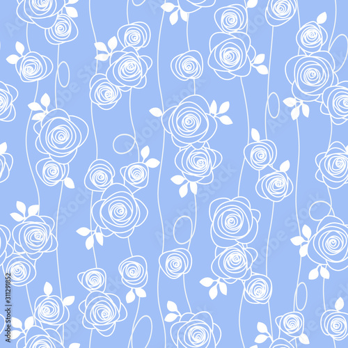 Seamless pattern material of an abstract rose