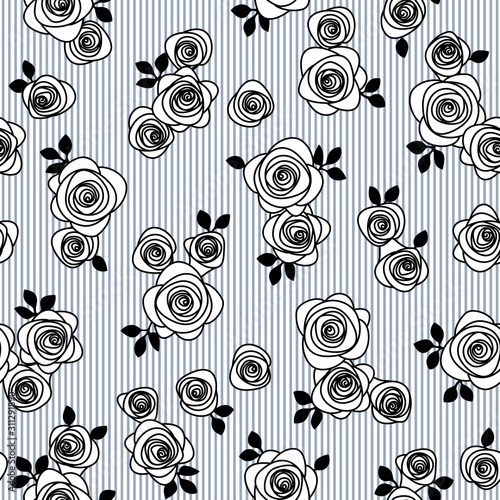 Seamless pattern material of an abstract rose
