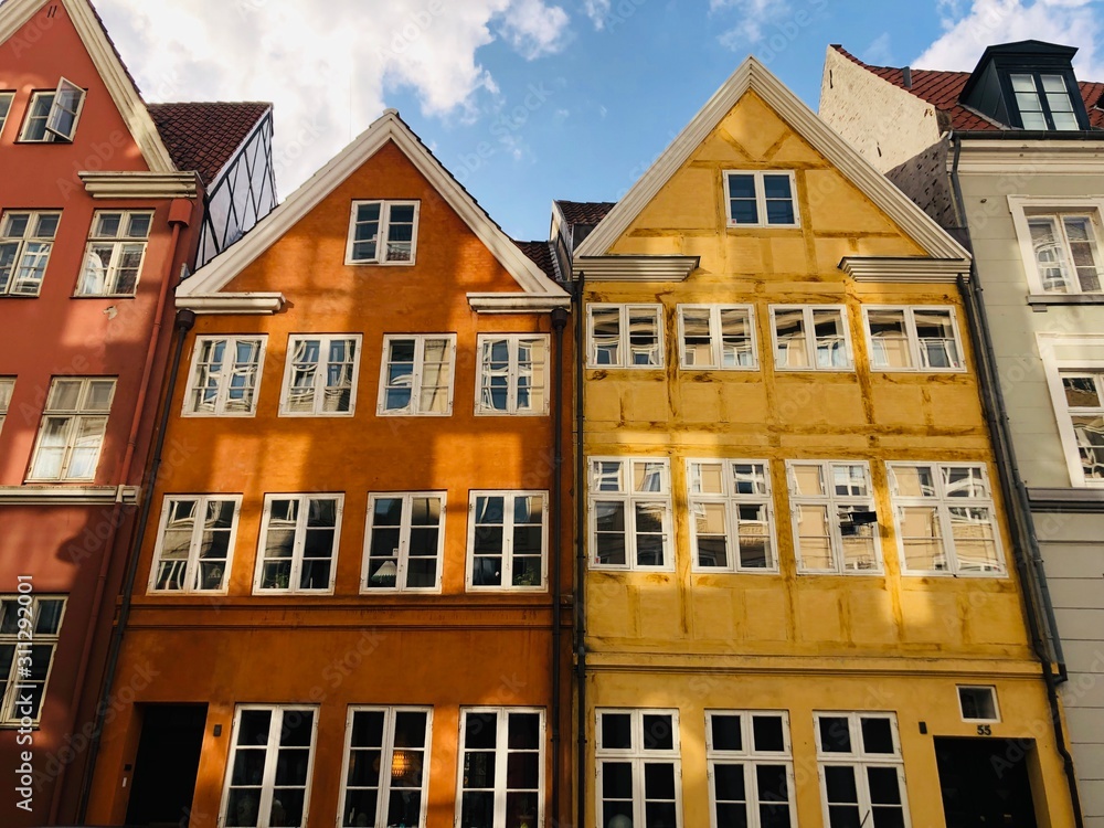 colorful houses in Copenhagen 