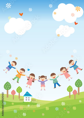 Background with nature and children.Background related to children.