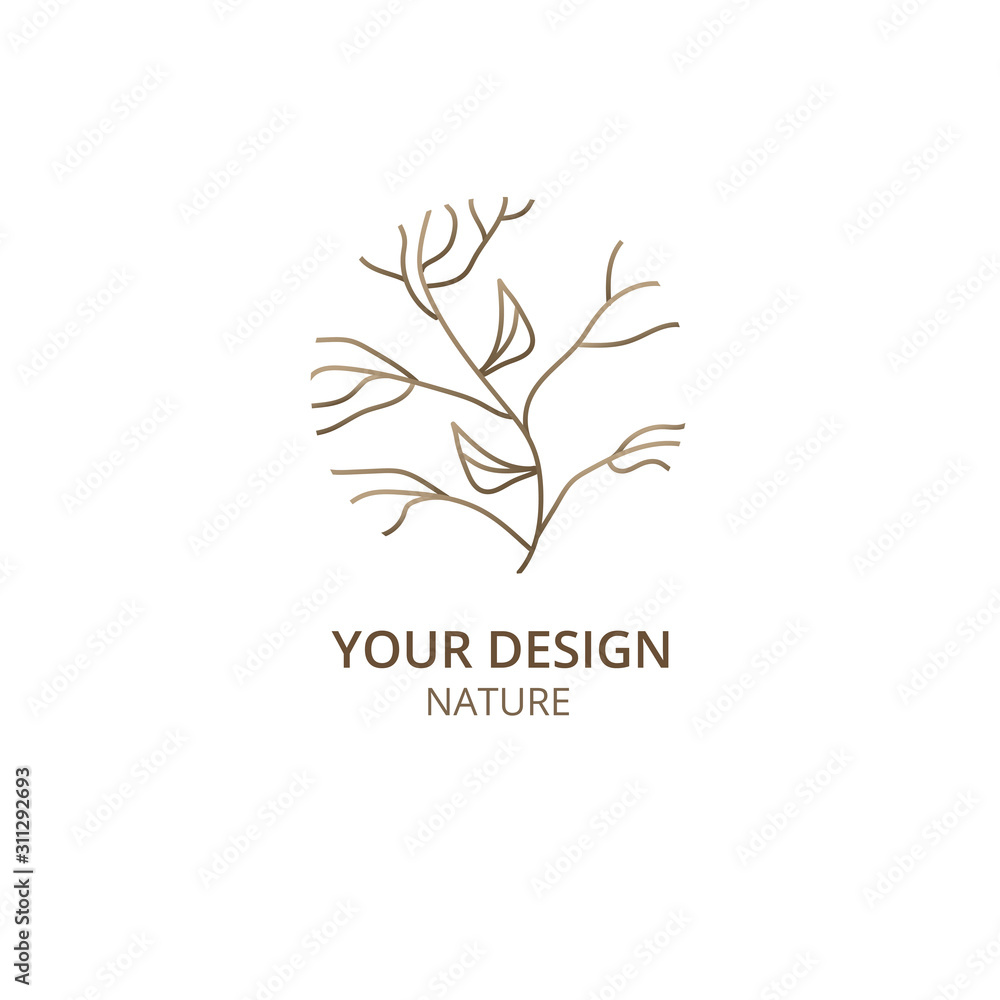 Tree logo outline round logo. Meditation vector icon with wavy lines. Minimal simple emblem icon for flower shop, cosmetics, tourism, ecology concepts, business, health, spa, travel, yoga Tree logo outline round logo. Meditation vector icon with wavy lines. Minimal simple emblem icon for flower shop, cosmetics, tourism, ecology concepts, business, health, spa, travel, yoga