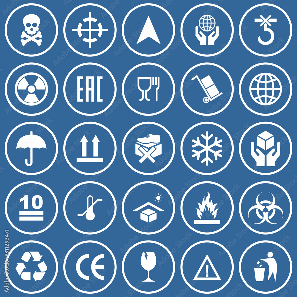 packaging product icon set vector symbol