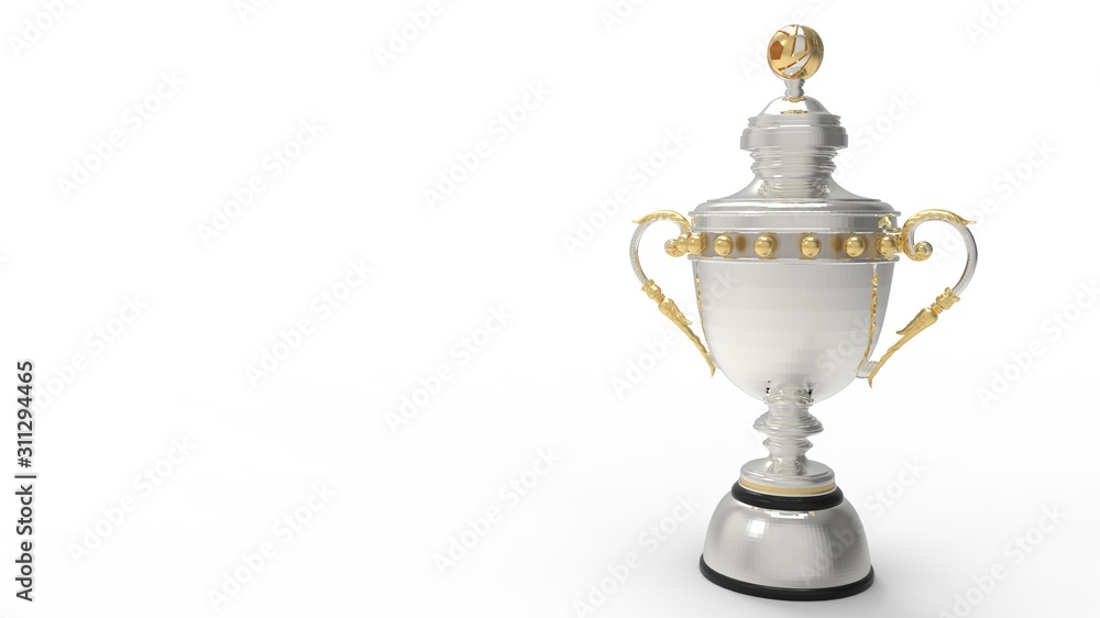 3d rendering of a championship trophy award isolated in studio 3d rendering of a championship trophy award isolated in studio