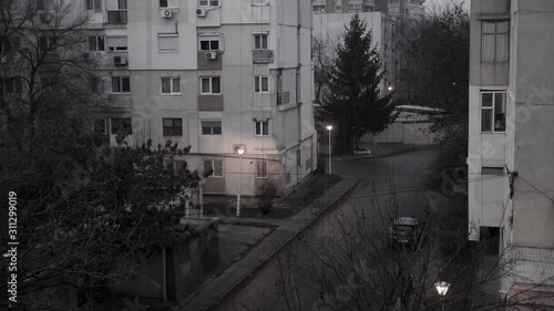BW Old Communist Era Apartment Housing Blocks 4k