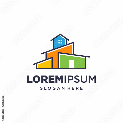 real estate, building, house, property, home, houses, flats, construction, architecture logo