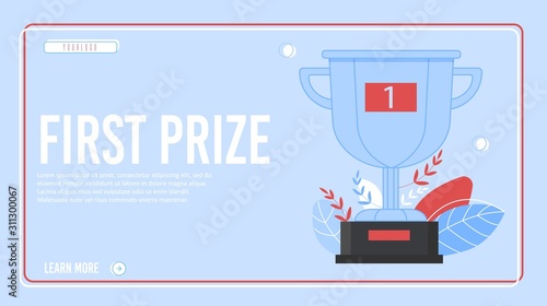 First Prize Success Design Landing Page in Frame