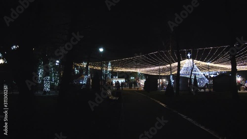 Christmas Festival in City Slow Motion 4k