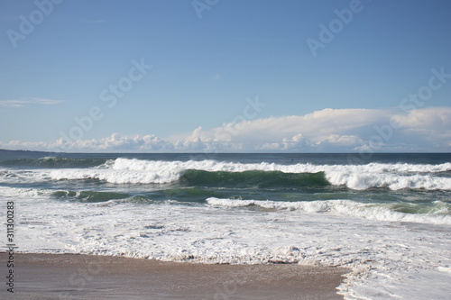 Green waves at Marina State Beach Monterey County California
