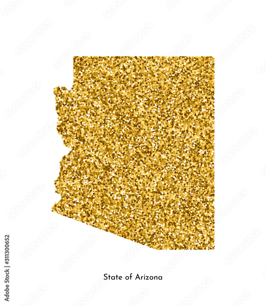 Vector isolated illustration with simplified map of State of Arizona ...