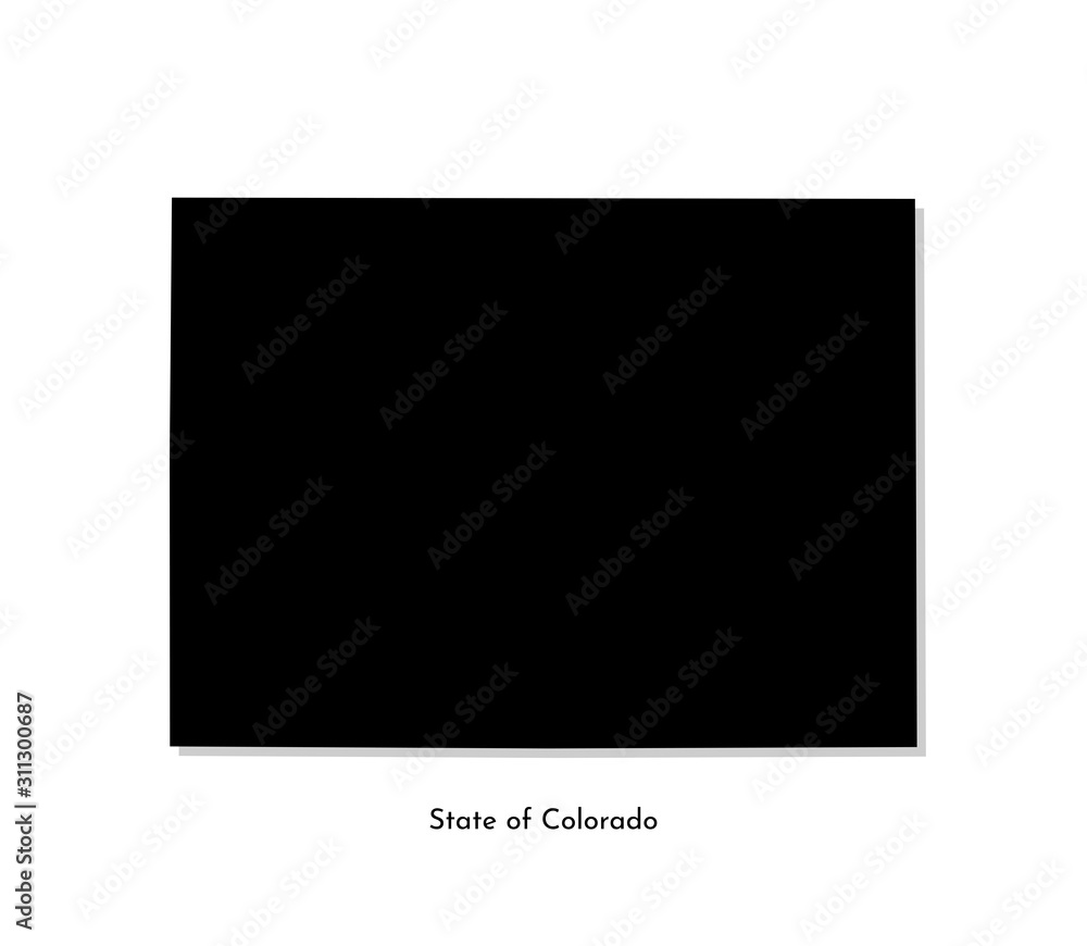 Vector isolated simplified illustration icon with black map's silhouette of State of Colorado (USA). White background Vector isolated simplified illustration icon with black map's silhouette of State of Colorado (USA). White background
