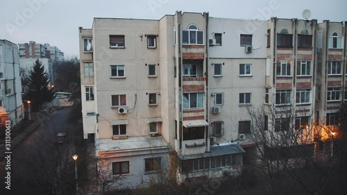 Communism Apartment Building Soviet Era Slow Motion 4k