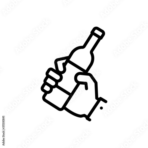 Black line icon for drunkard 