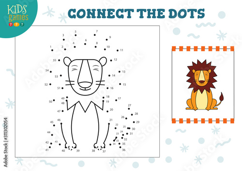 Connect the dots kids game vector illustration