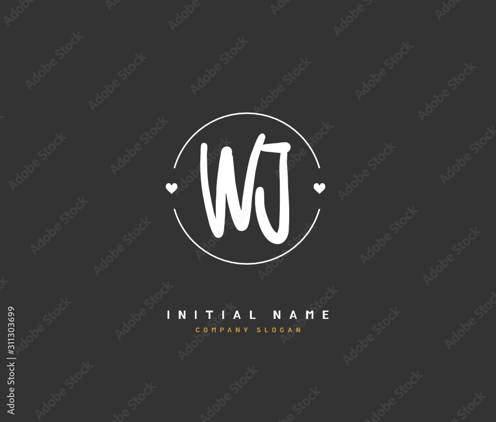 W J WJ Beauty vector initial logo, handwriting logo of initial signature, wedding, fashion, jewerly, boutique, floral and botanical with creative template for any company or business. W J WJ Beauty vector initial logo, handwriting logo of initial signature, wedding, fashion, jewerly, boutique, floral and botanical with creative template for any company or business.
