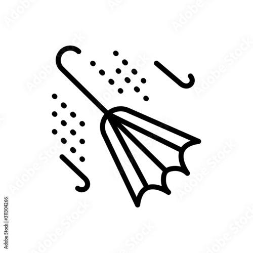 Black line icon for wind