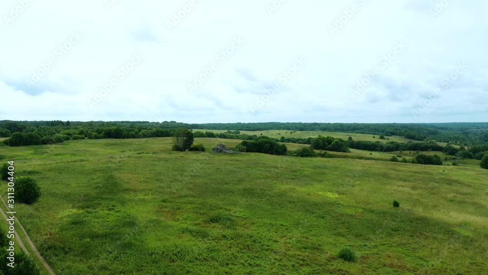 Video drone aerial view over the country road in the agricultural area Video drone aerial view over the country road in the agricultural area