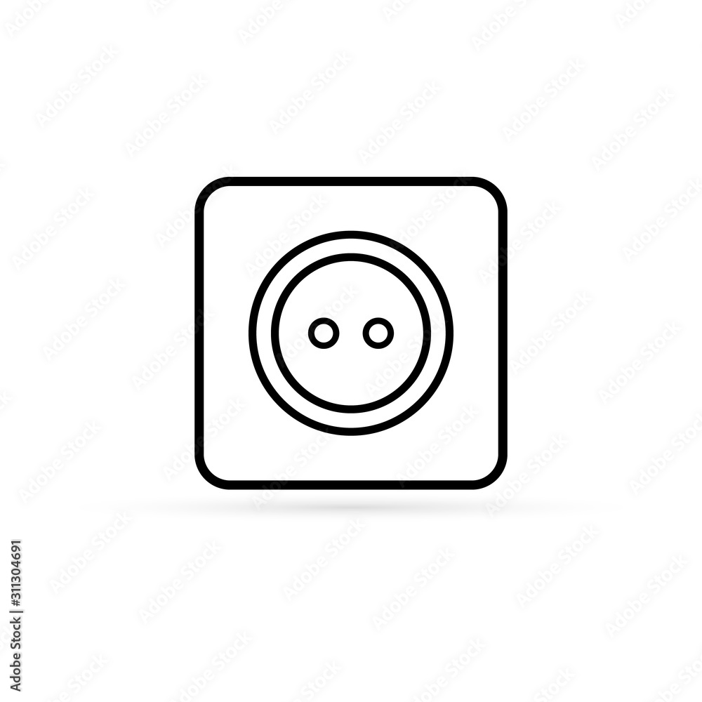 outline socket icon isolated, sketch vector illustration outline socket icon isolated, sketch vector illustration