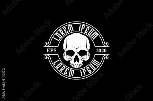 skull vector logo template