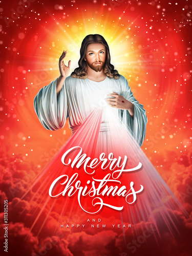 DIVINE MERCY OF JESUS CHRISTMAS GREETING CARD 
