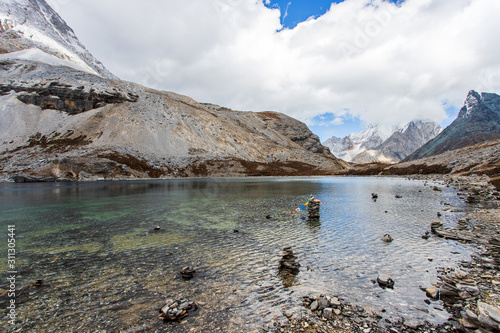 Five Colors Lake at Doacheng Yading National park, Sichuan, China. Last Shangri-la photo