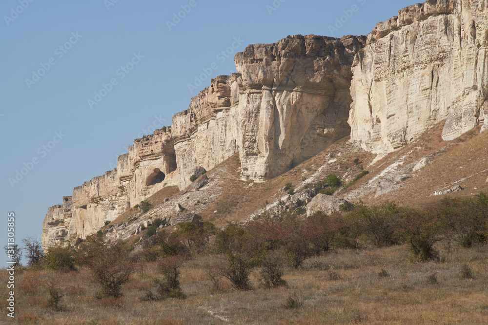 Ak-Kaya White rock on the Crimean peninsula.