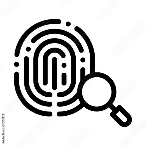 Dactylogram Fingerprint Icon Vector. Outline Dactylogram Fingerprint Sign. Isolated Contour Symbol Illustration