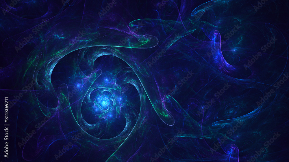 3D rendering abstract blue fractal light background 3D rendering abstract blue fractal light background