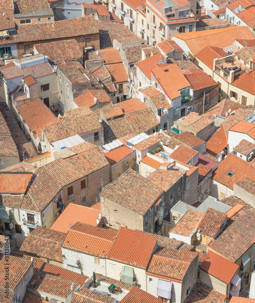 View of the roofs of Cefalu