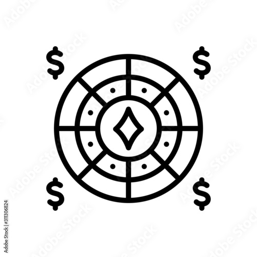 Black line icon for stake 