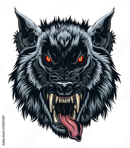 Werewolf head illustration