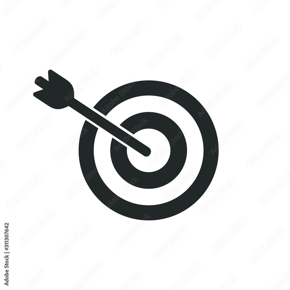 Target icon with an arrow. Black and white with transparency. Target icon with an arrow. Black and white with transparency.