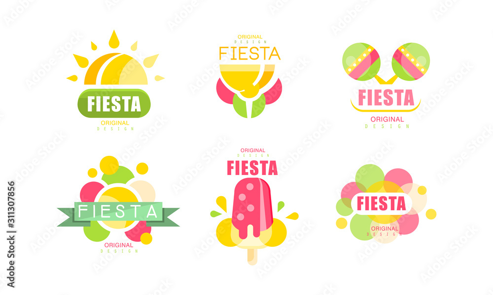 Fiesta Logo and Labels Original Design Vector Set