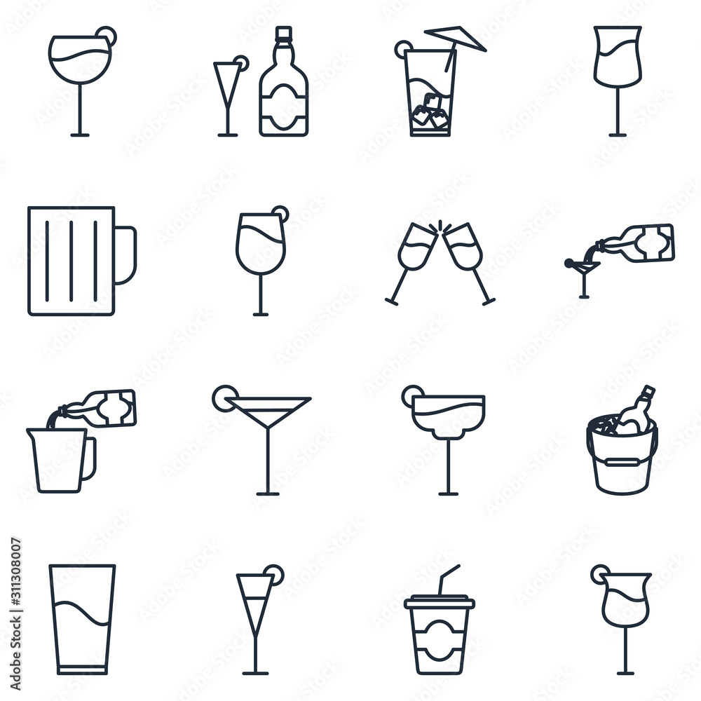 different bar glasses with wine Set icon template color editable. different cocktails pack symbol vector sign isolated on white background illustration for graphic and web design. different bar glasses with wine Set icon template color editable. different cocktails pack symbol vector sign isolated on white background illustration for graphic and web design.
