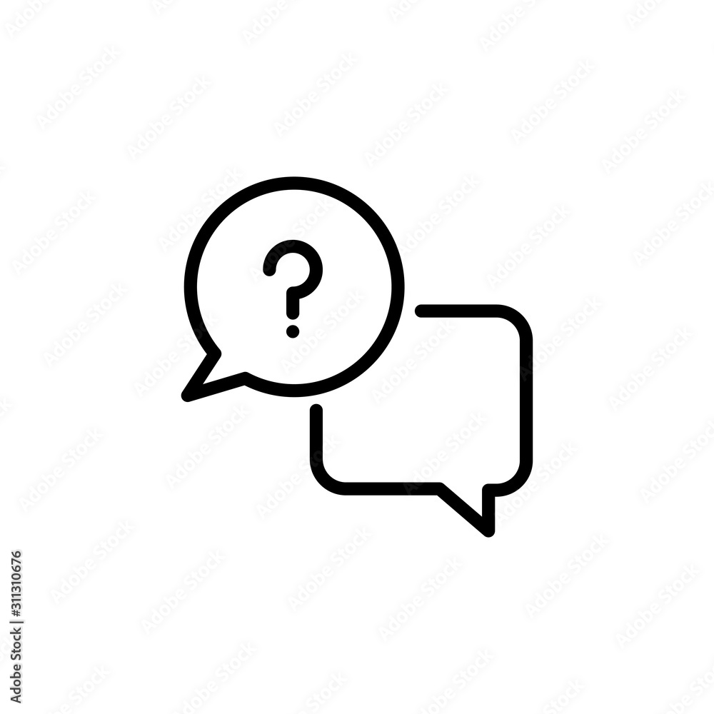 Simple question line icon. - obrazy, fototapety, plakaty 