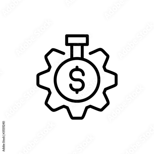 Simple time is money line icon.
